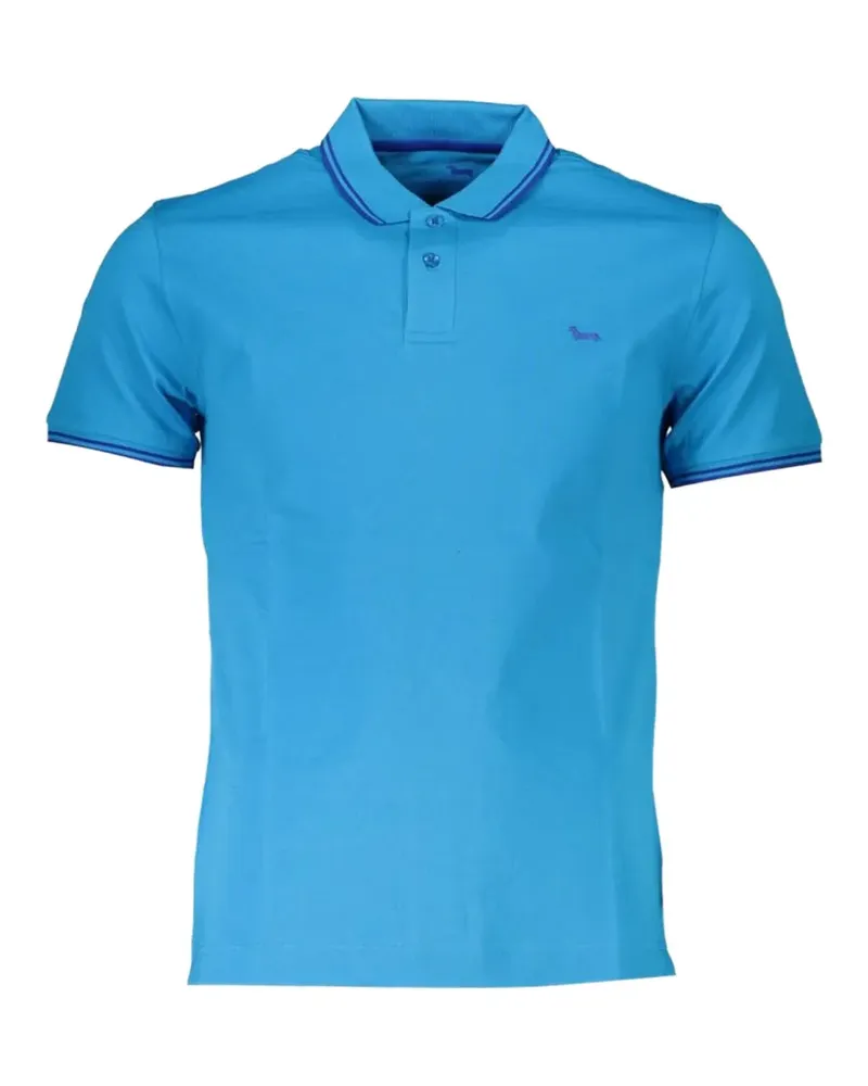 Harmont & Blaine piping-detail piqué polo shirt - Blau Blau