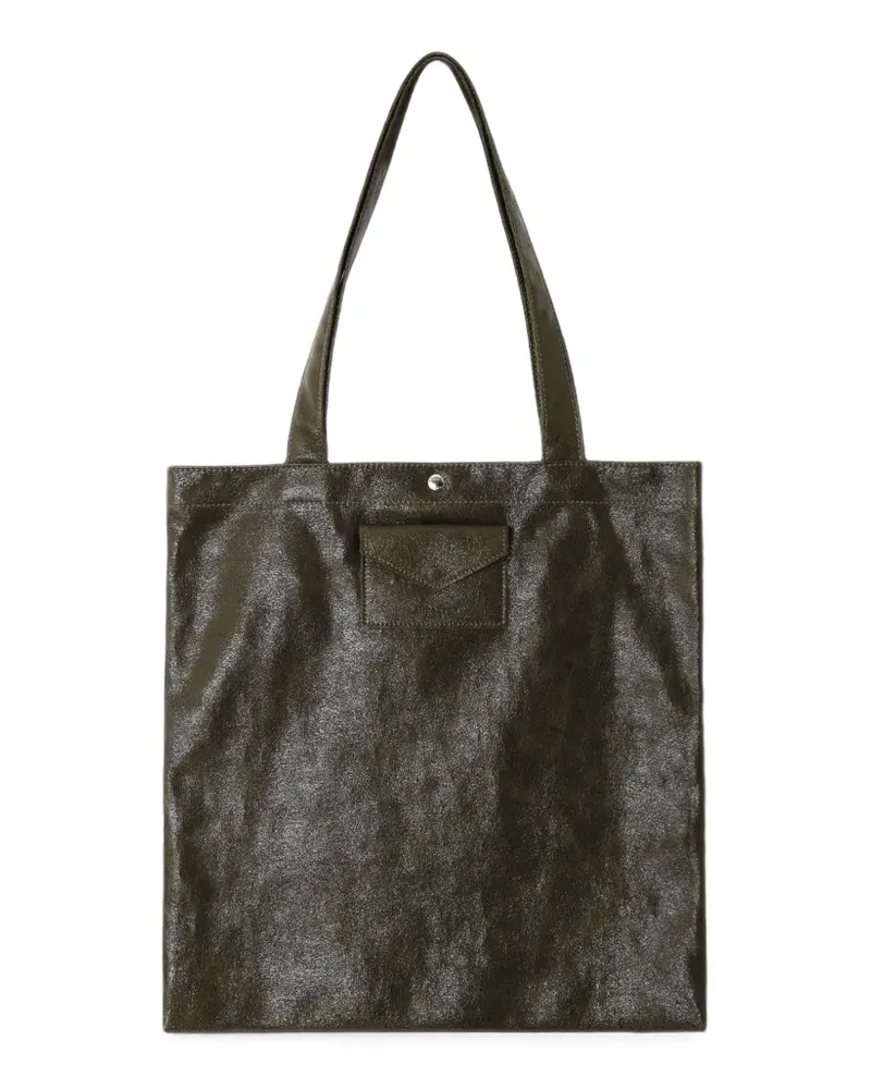 Lancaster Tote Bag mit Knitteroptik - Grün Grün