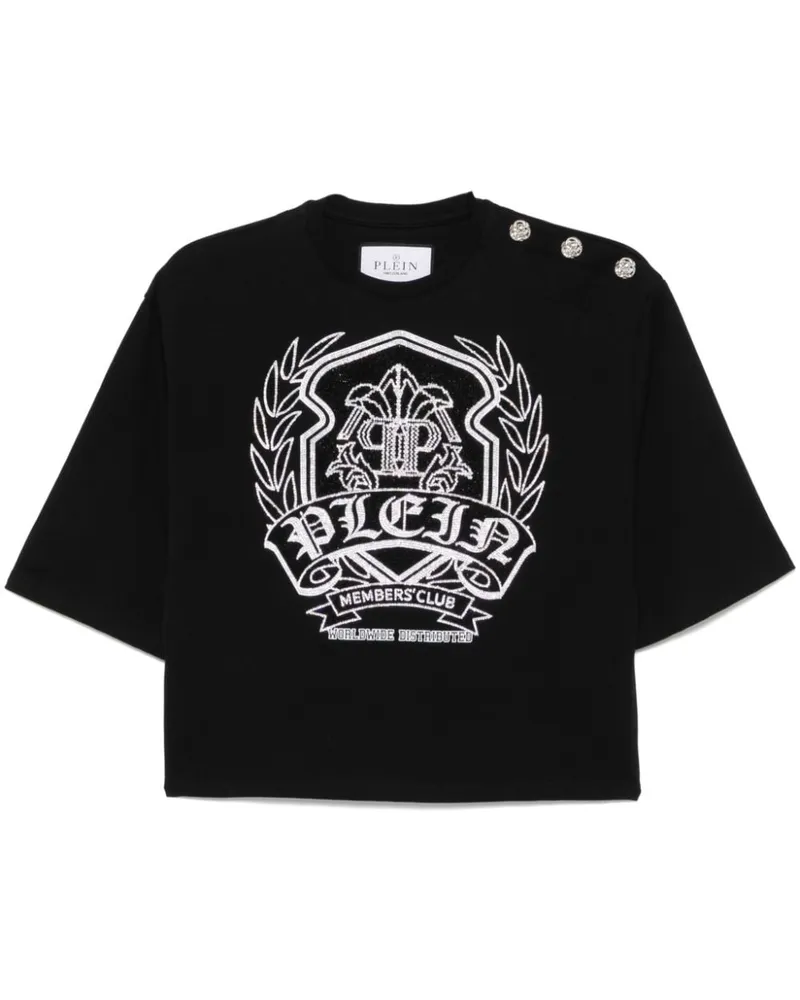 Philipp Plein T-Shirt mit Kristallen - Schwarz Schwarz
