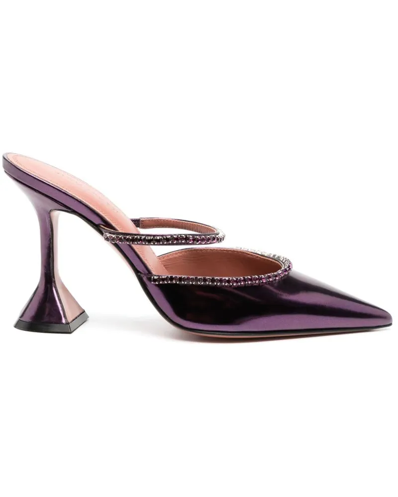 Amina Muaddi Golda Mules 80mm Violett