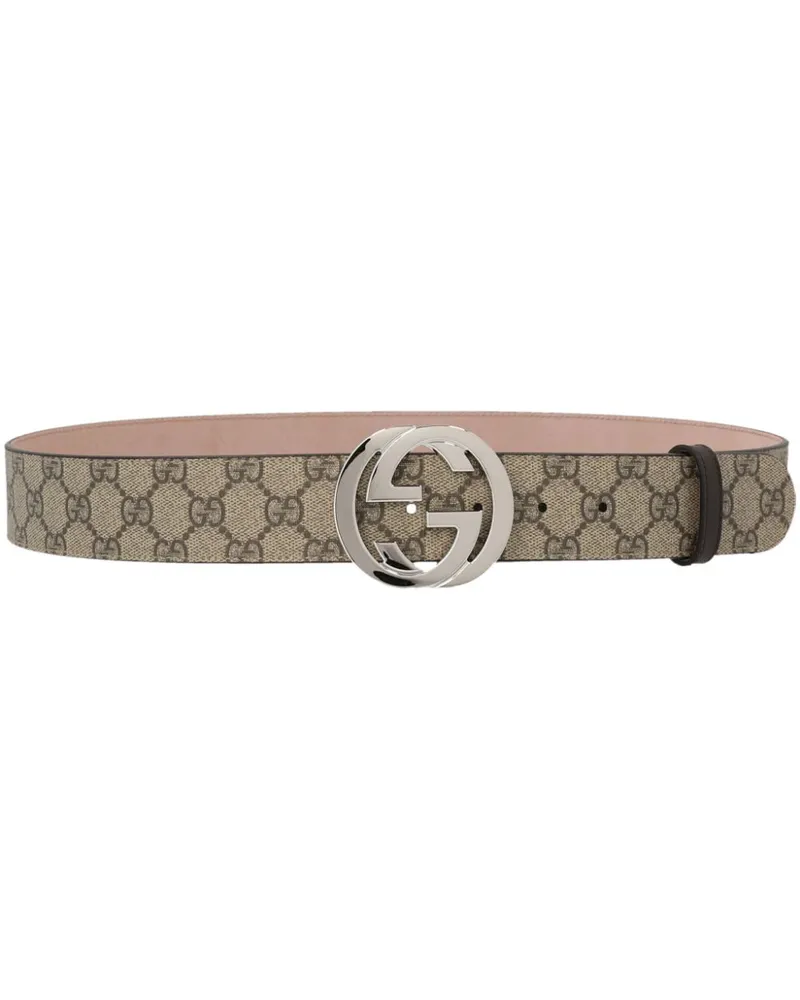 Gucci Gürtel GG Supreme mit GG Schnalle - Nude Nude