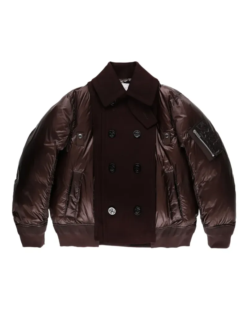 Sacai Wattierte Jacke - Braun Braun