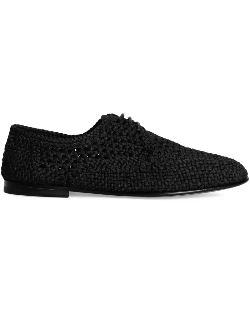 Dolce & Gabbana Gewebte Derby-Schuhe - Schwarz Schwarz