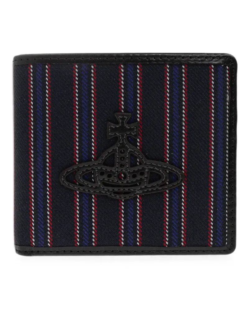 Vivienne Westwood Orb-plaque striped wallet - Blau Blau
