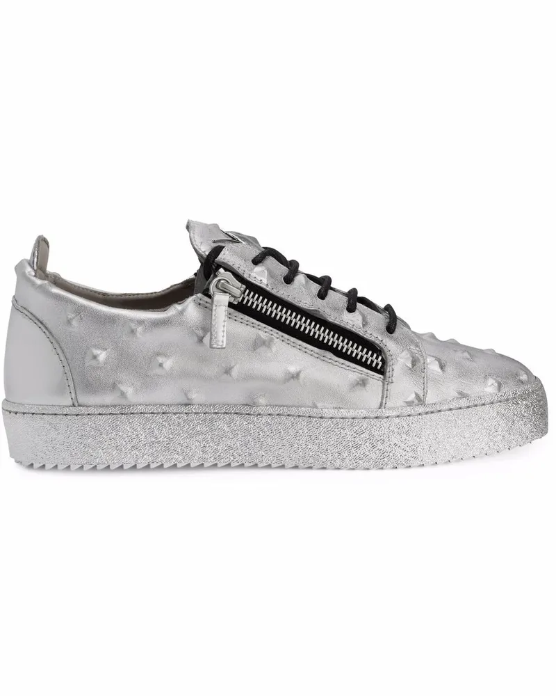 Giuseppe Zanotti Frankie Sneakers mit geprägten Nieten Silber