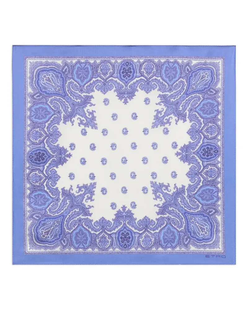Etro Einstecktuch mit Paisley-Print - Blau Blau