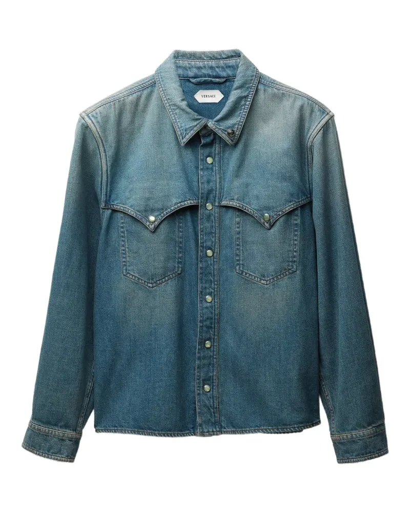 Versace Hemd mit Klappentasche - Blau Blau