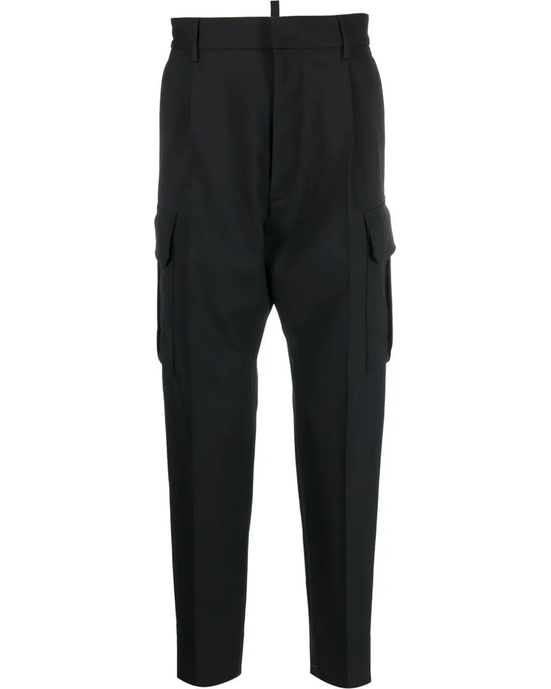 Dsquared2 Cargohose mit tiefem Schritt - Schwarz Schwarz