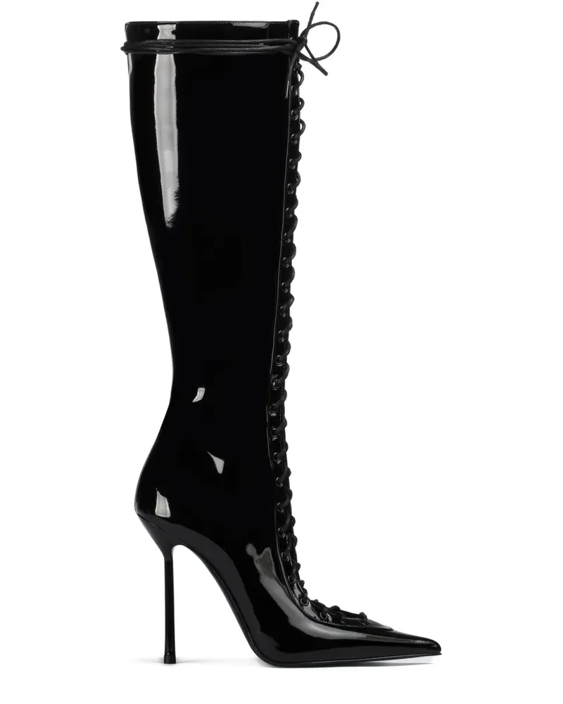 Le Silla Spitze Schnürstiefel 100mm - Schwarz Schwarz