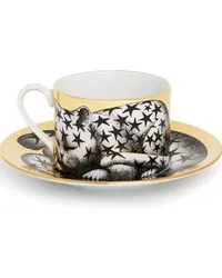 Fornasetti High Fidelity Stellato Teetasse Schwarz