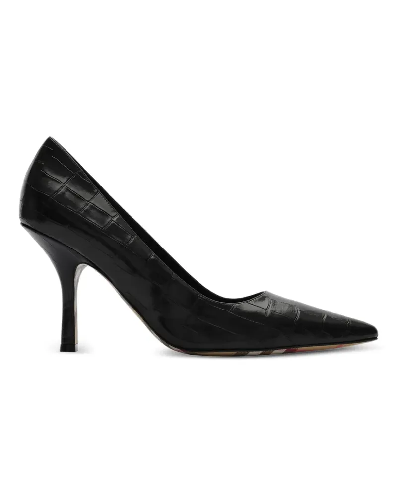 Burberry Dame Pumps mit Kroko-Effekt - Schwarz Schwarz