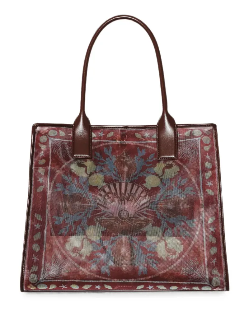 Ganni Tote Bag mit grafischem Print - Braun Braun