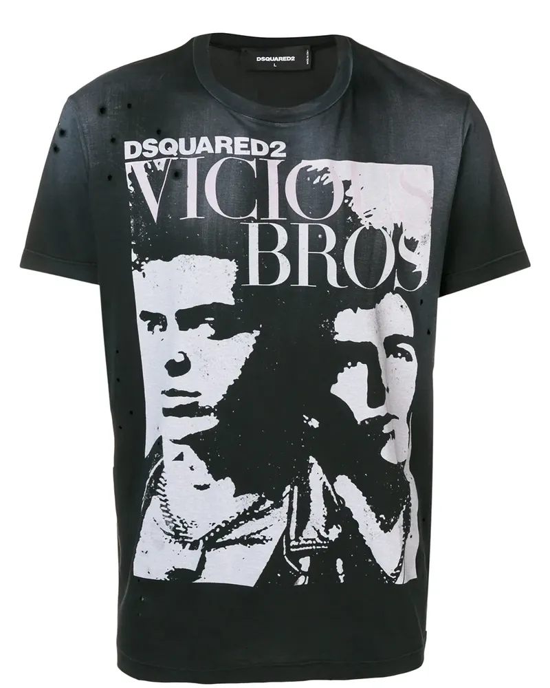 Dsquared2 Vicious Bros' T-Shirt - Schwarz Schwarz