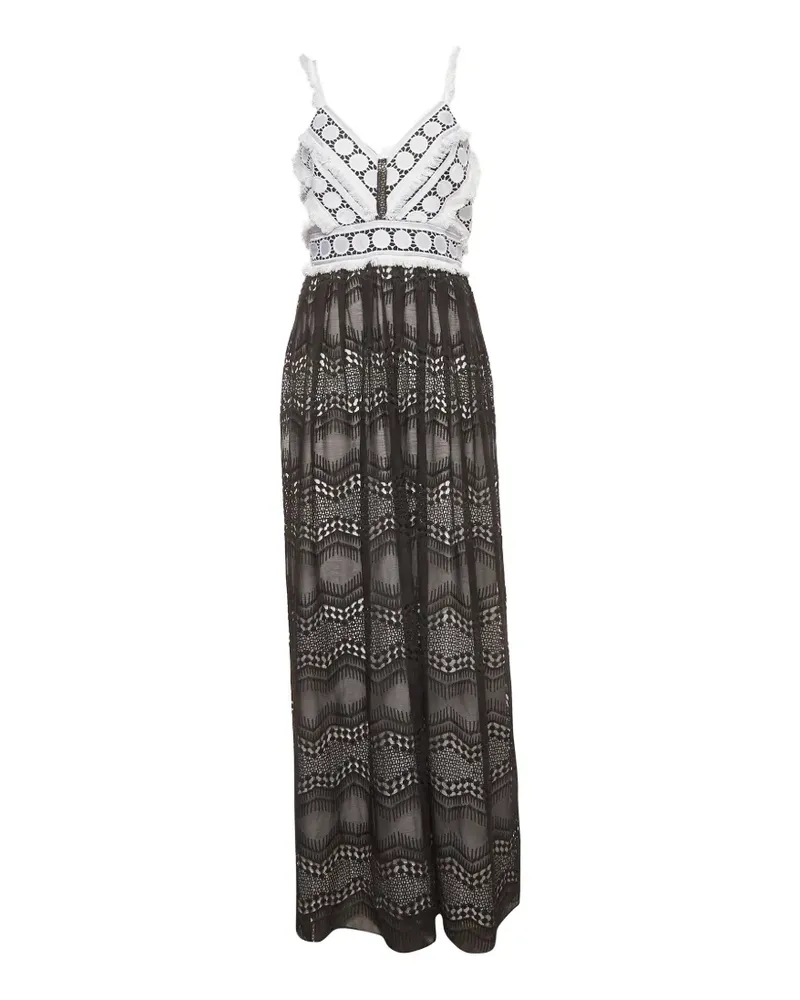 Badgley Mischka Maxikleid mit Chevron-Stickerei - Schwarz Schwarz