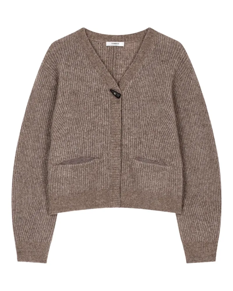STUDIO TOMBOY Cardigan mit V-Ausschnitt - Braun Braun