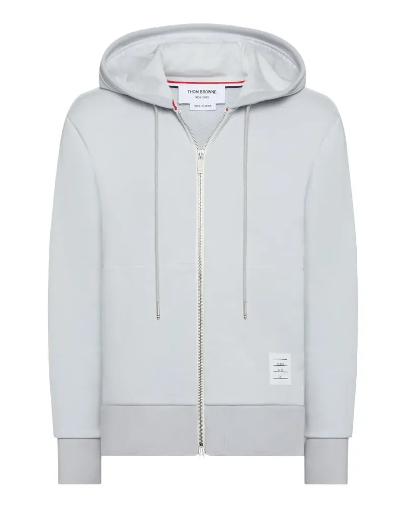Thom Browne Loopback-Hoodie mit Streifen-Logo - Grau Grau