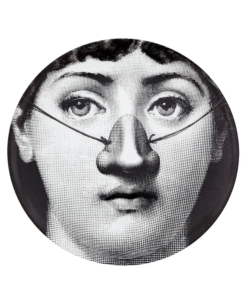 Fornasetti Wandteller mit Print Weiß