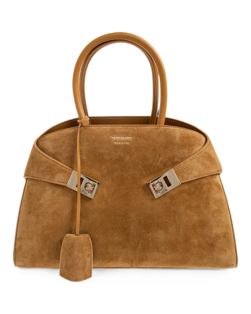 Ferragamo Hug Tote Bag aus Wildleder - Braun Braun