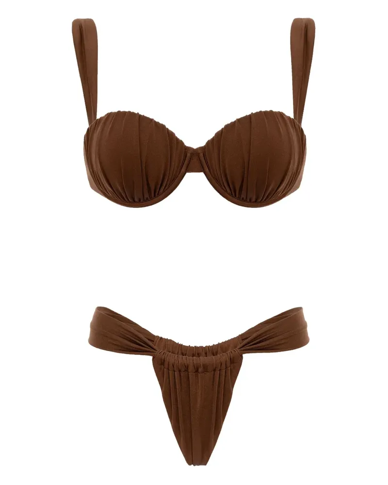 Noire Swimwear ruched balconette biquini - Braun Braun
