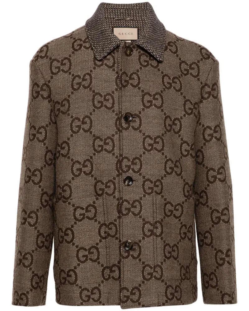 Gucci Jacke aus Maxi-GG-Jacquard - Braun Braun