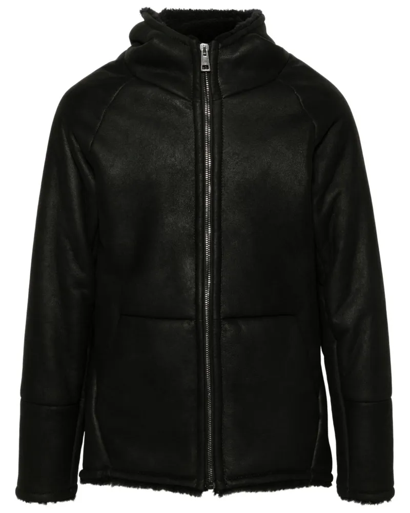 ERALDO Lederjacke mit Kapuze - Schwarz Schwarz