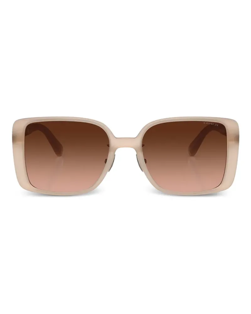 Coach logo-plaque rectangle-frame sunglasses - Rosa Rosa