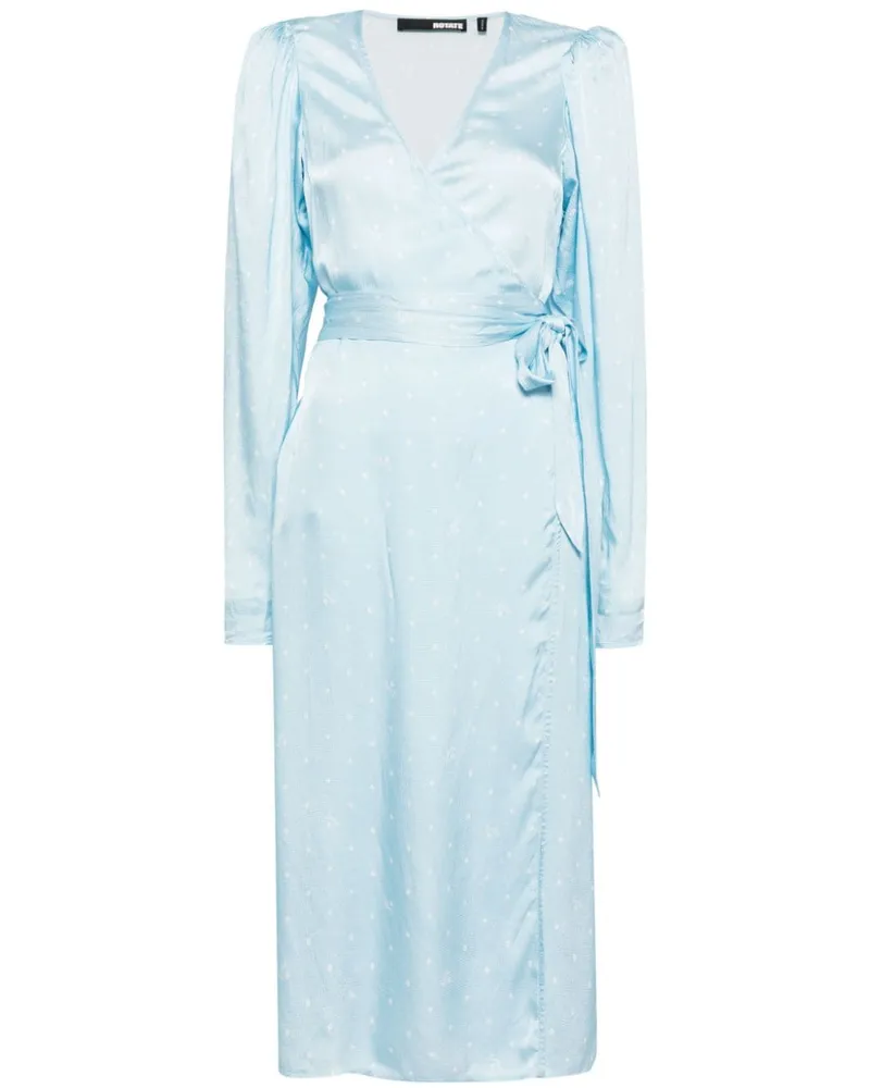 Never Fully Dressed Midikleid im Wickel-Look - Blau Blau