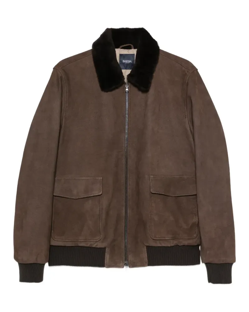 BARBA suede coat - Braun Braun
