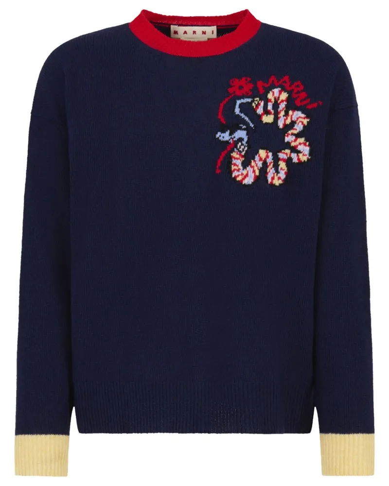 Marni Pullover mit Logo-Stickerei - Blau Blau