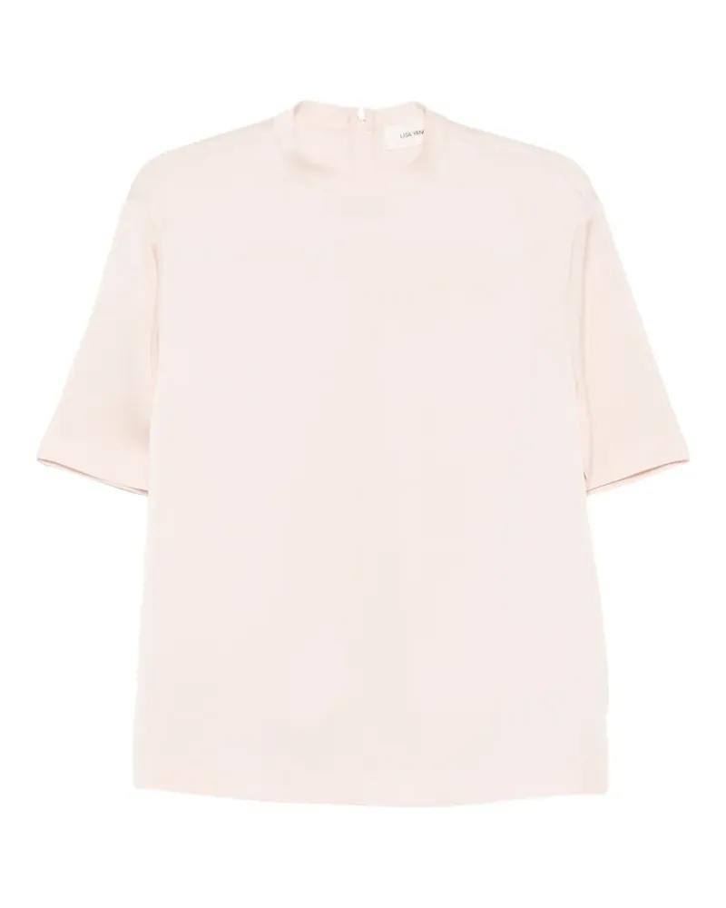 Lisa Yang T-Shirt mit Stehkragen - Rosa Rosa