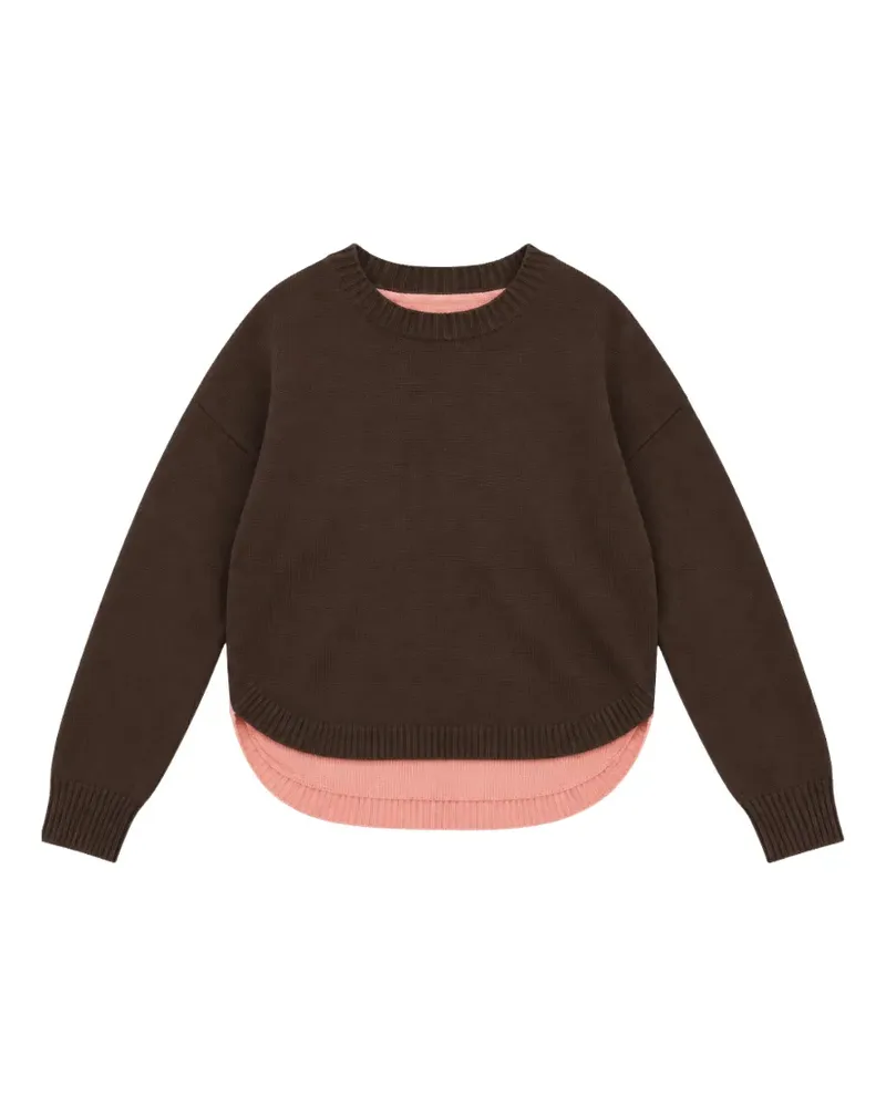 Chinti & Parker Pullover in Colour-Block-Optik mit abgerundetem Saum - Braun Braun