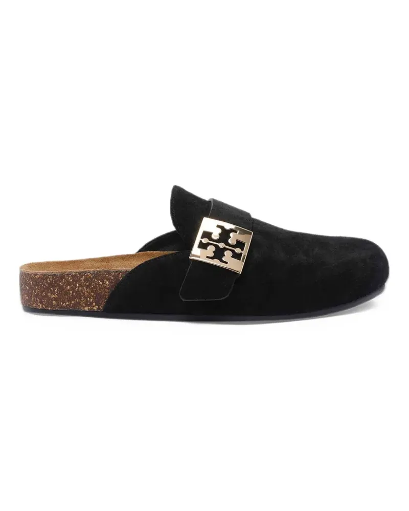 Tory Burch Mellow logo-plaque suede mules - Schwarz Schwarz