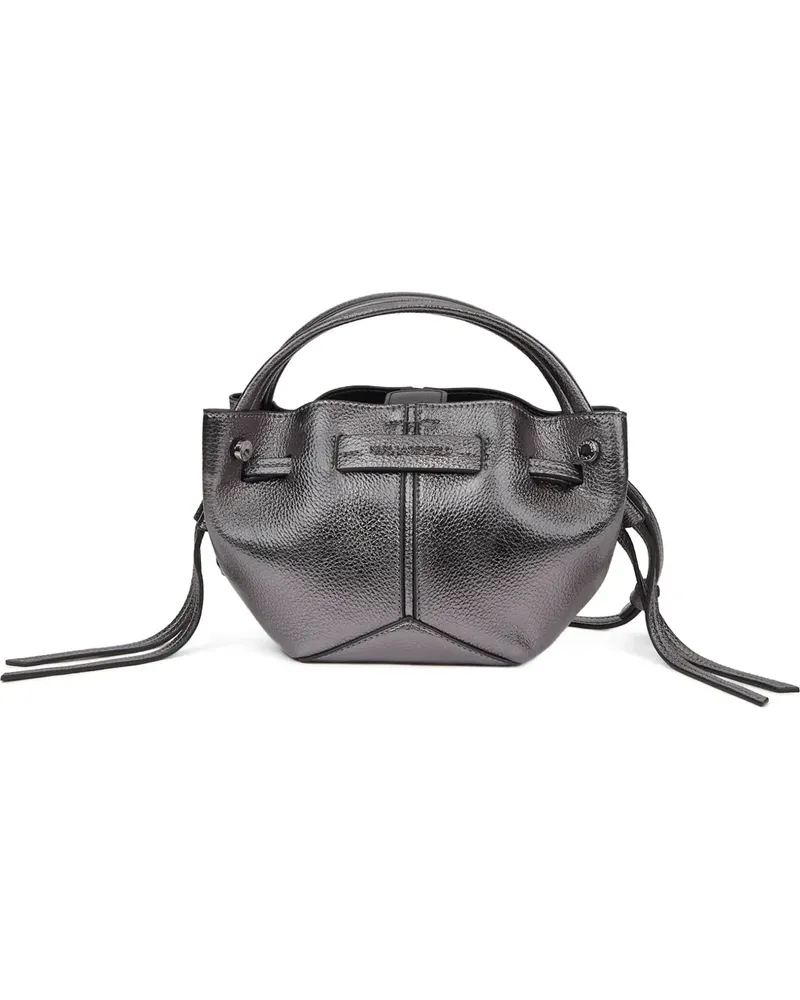 Karl Lagerfeld K/Pierced metallic bucket bag - Silber Silber