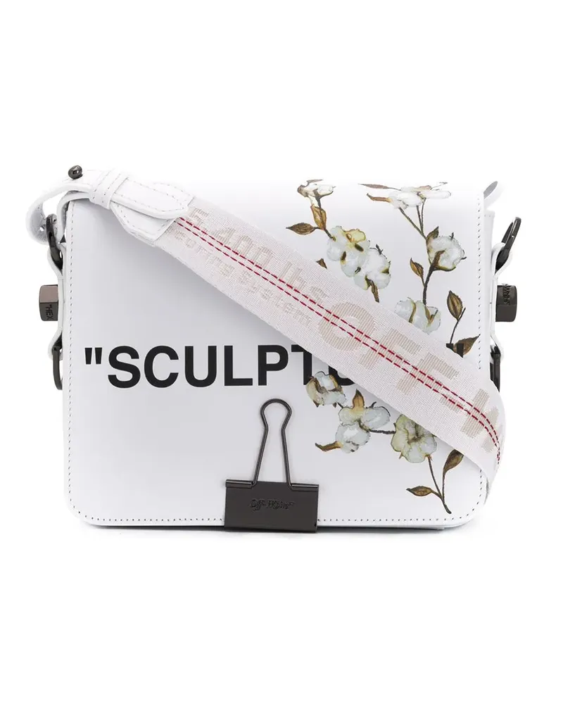OFF-WHITE Schultertasche mit Blumenmuster - Weiß Weiß