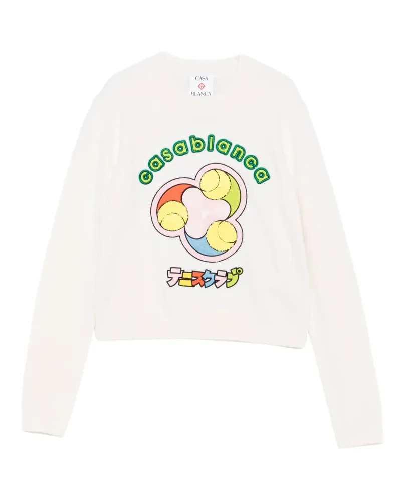 Casablanca Paris Tennis Ball Pullover - Weiß Weiß