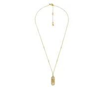 Halskette mit Logo-Schild - Gold