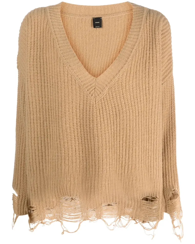 Pinko Pullover mit V-Ausschnitt - Nude Nude