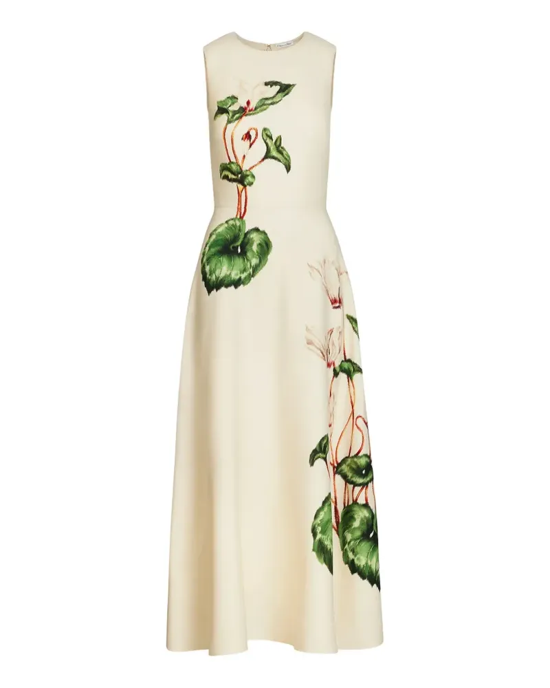 Oscar de la Renta chiné floral maxi dress - Nude Nude