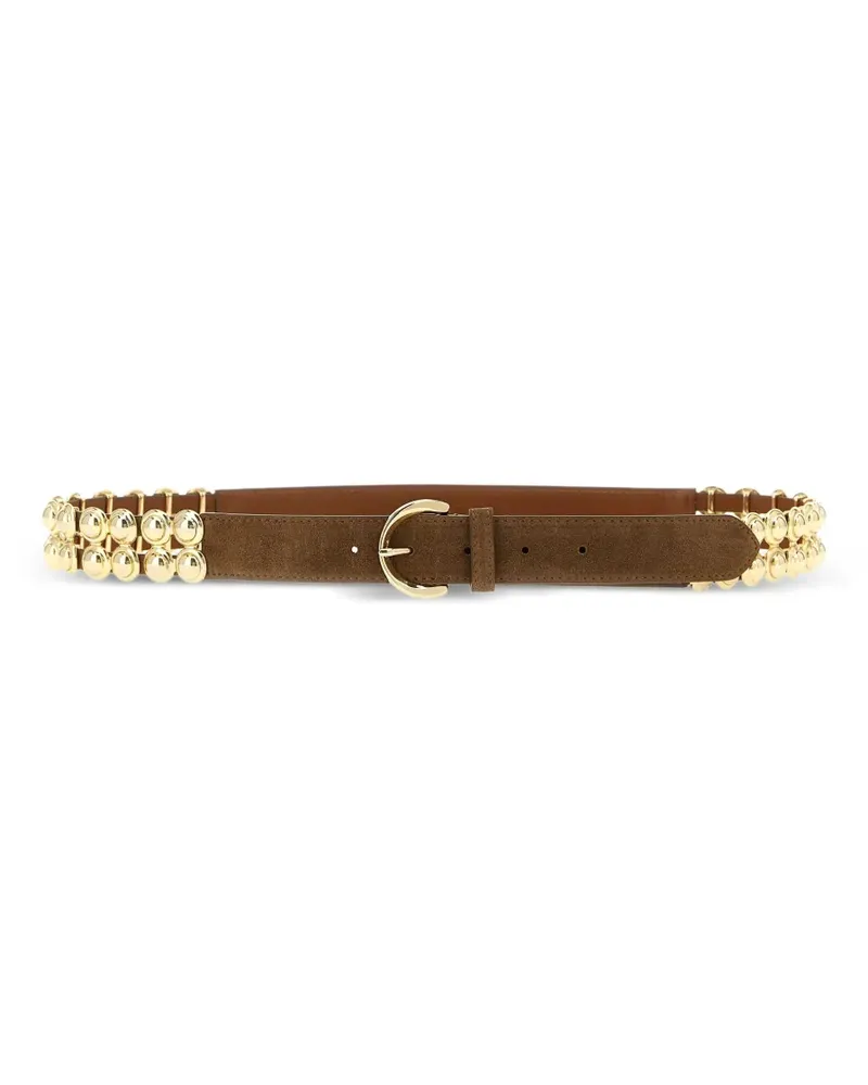 Pinko studded buckle leather belt - Braun Braun