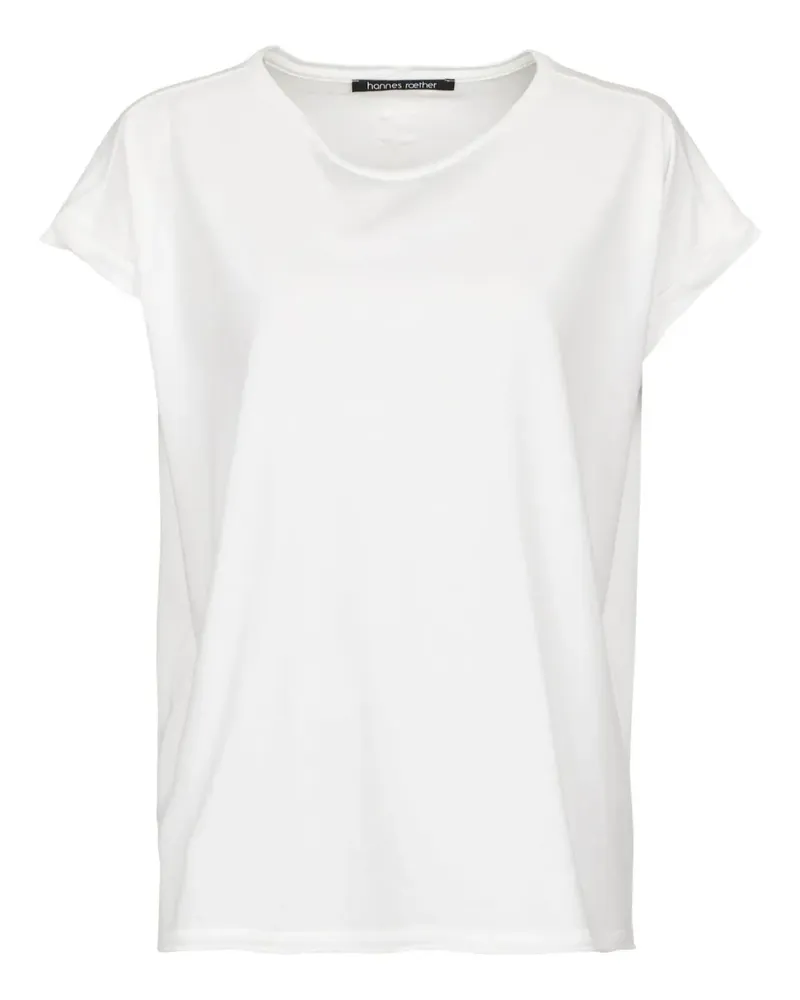 Hannes Roether T-Shirt mit aufgerollten Ärmeln - Weiß Weiß