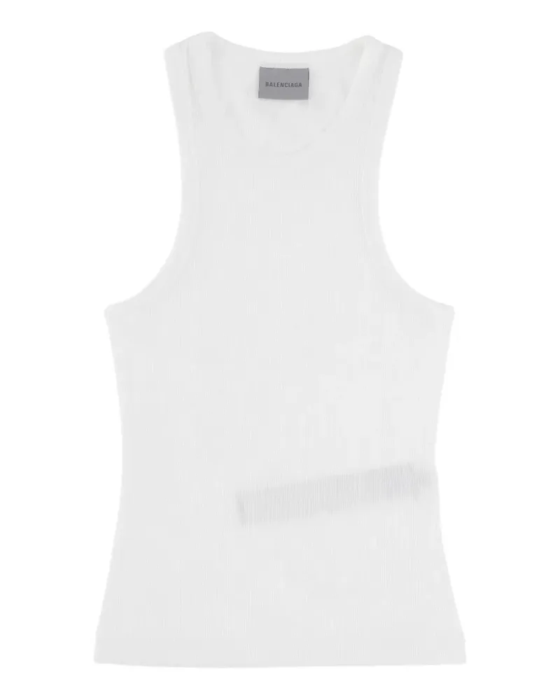 Balenciaga ribbed tank top - Weiß Weiß