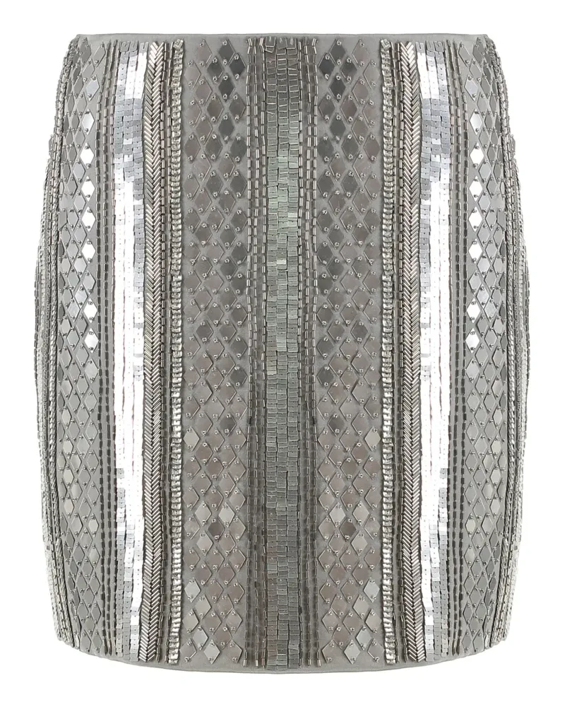 Alberta Ferretti beaded-embellishment mini skirt - Silber Silber