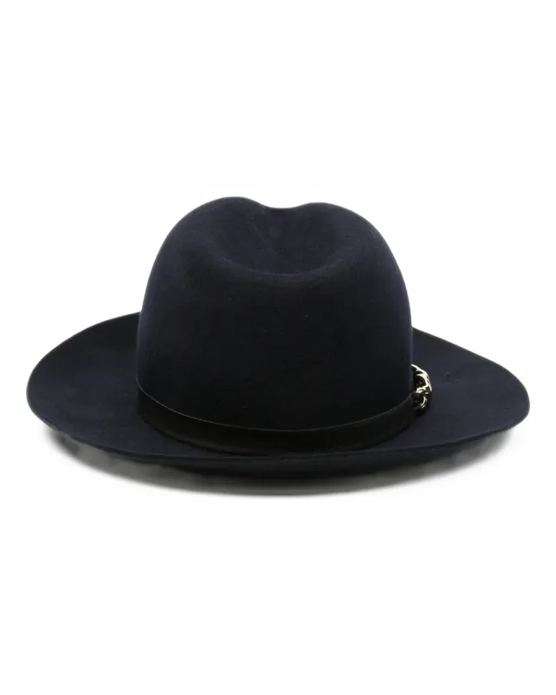 Emporio Armani knot-detail fedora hat - Blau Blau