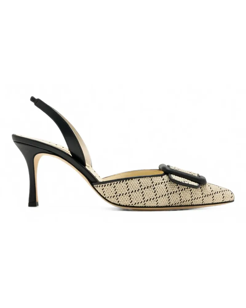 Manolo Blahnik Gewebte Mayslibi Pumps - Nude Nude