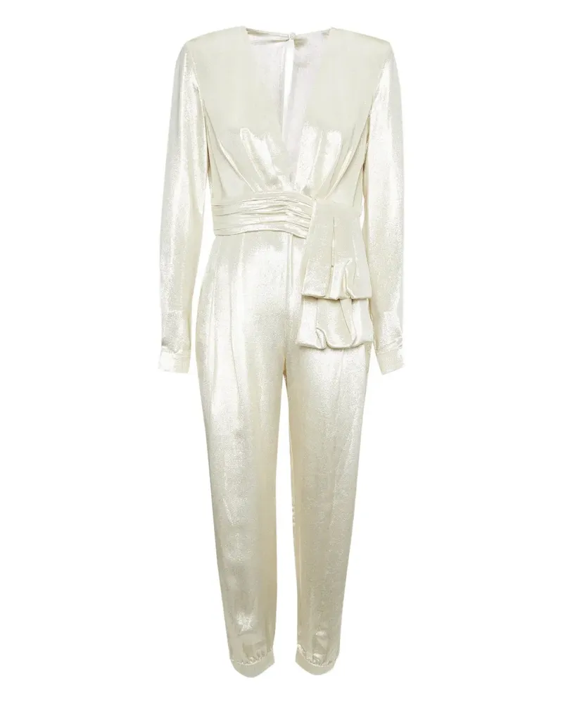 Zuhair Murad Metallic-Jumpsuit mit Falten - Gold Gold