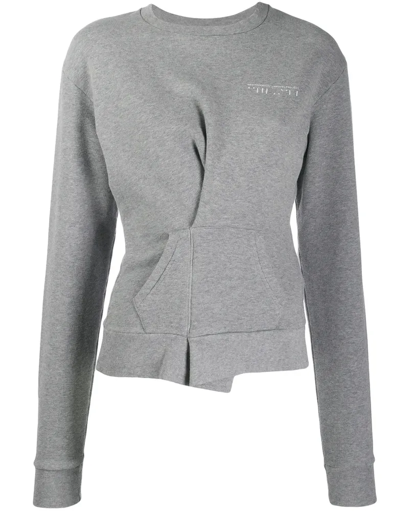 Unravel Sweatshirt im Wickel-Look - Grau Grau
