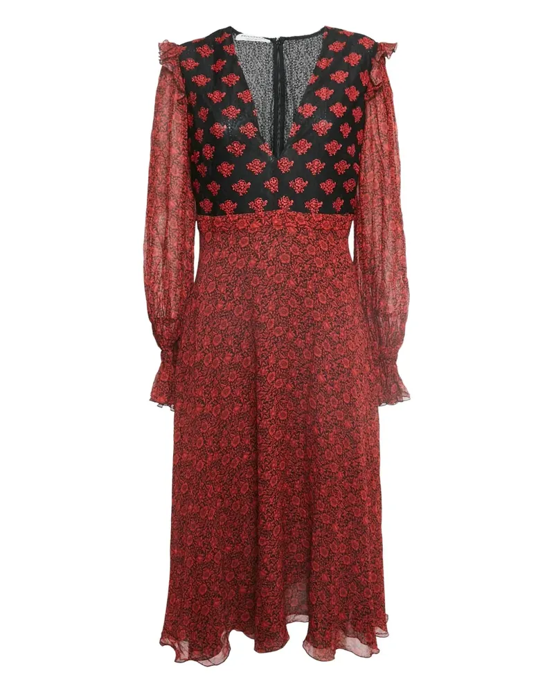 Philosophy Di Lorenzo Serafini Midikleid mit Blumen-Print - Rot Rot