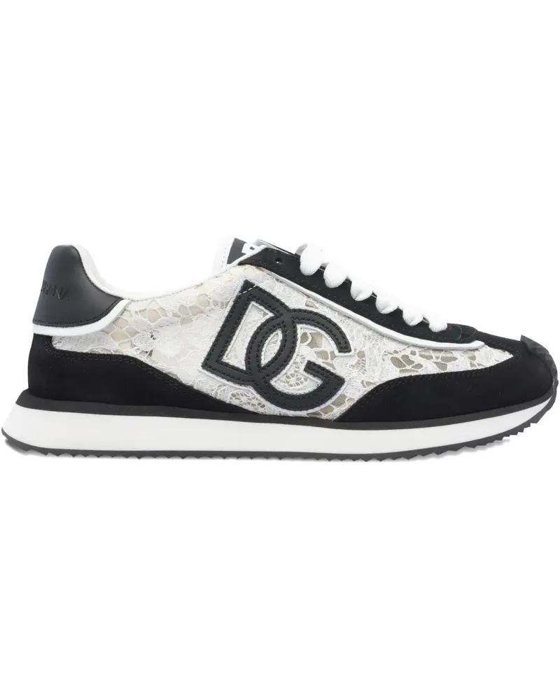 Dolce & Gabbana Sneakers mit Logo-Patch - Schwarz Schwarz