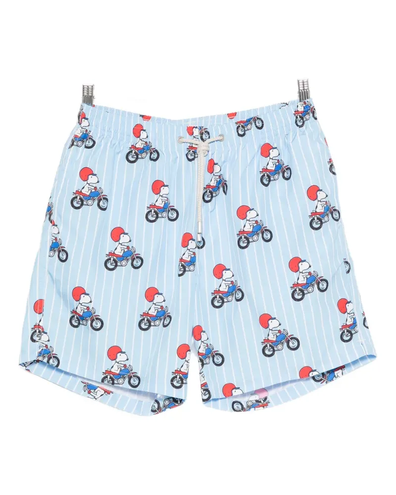 MC2 Saint Barth Snoopy-print striped swim shorts - Blau Blau