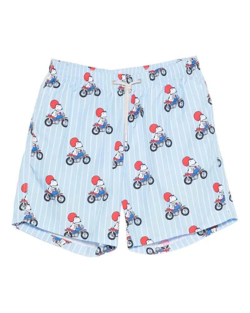 MC2 Saint Barth Snoopy-print striped swim shorts - Blau Blau
